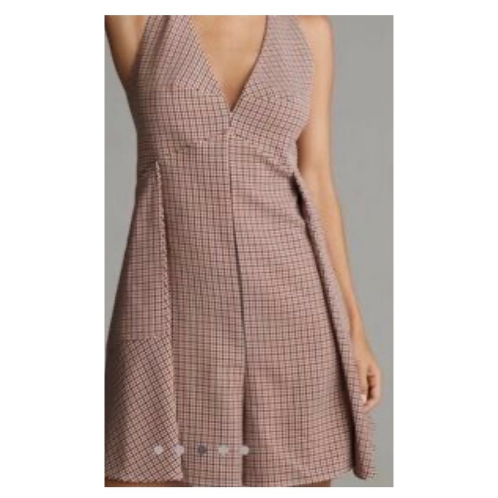Mare Mare x Anthropologie Red Plaid V-Neck Sleeveless Romper MS3591 Size S